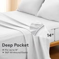 thumbnail image 6 of WISHEAD Full Sheet Set, 4 Piece Ultra Soft Brushed Microfiber Bed Sheets, Cooling & Breathable, Secure Fitted Sheet, Wrinkle Resistant Hotel Bedding Set with Classic Stripe, White, 6 of 9