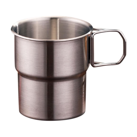 Stainless Steel Folding Cup 9.5oz Food Grade Foldable Handle Leak Proof For Outdoor Drinks