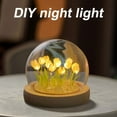 thumbnail image 4 of Artificial Tulip Flower Night Light Led Bedside Lamp Christmas Gifts Lamp Decorations (Yellow), 4 of 10