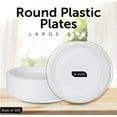 thumbnail image 6 of MOYISHI White Plastic Plate 100pcs Pack 9 "Party Dinner Plate Dessert Plate Wedding appetizer Plate Disposable reusable microwave, 6 of 7