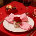 thumbnail image 5 of HBBKVI Set of 4 Fabric Rose Napkin Rings Western Style Simulation Napkin Clasp Desktop Decoration Rose Napkin Ring, 5 of 6