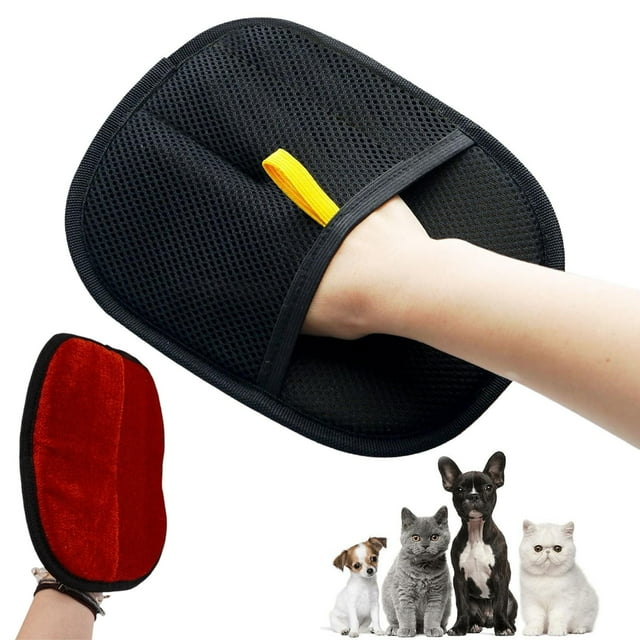 Maplenight Gants de Toilettage pour Chiens et Chats - Mitaines de Toilettage Réutilisables et Lavables pour Lavage, Deshedding, Massage et Toilettage Doux Rouge