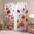 thumbnail image 2 of Feelyou Groovy Daisy Flower Black Out Curtains for Kids, Vibrant Rustic Botanical Curtains Pack of 2 (42x63 Each), Ink Watercolor Floral Bedroom Curtains, Window Curtains Home Decor, 2 of 6