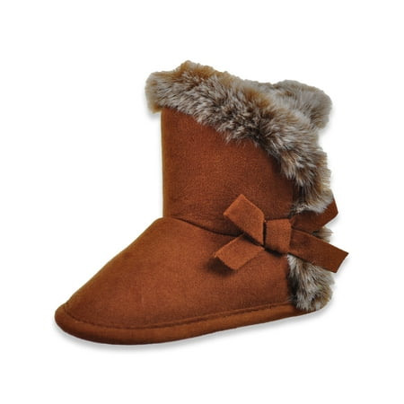 

First Steps by Stepping Stones Baby Girls Faux Fur Boots - chestnut 6 - 9 months (Newborn)