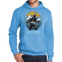 Unisex Adult I Believe in Sasquatch Bigfoot Funny Hoodie Sweatshirt, Small Aquatic Blue