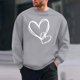 thumbnail image 1 of Amzcrzy Sudadera Para Hombre Con Estampado De Corazones, Informal, De Manga Larga Y Cuello Redondo, Sudadera Con Capucha, Camiseta De Manga Larga Y Cuello Redondo, Gris, S, 1 of 6