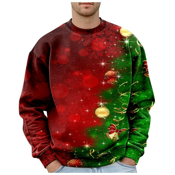 Mens Hoodies Mens Christmas Plus Size Hoodless Pullovers Fashion Sweatshirts Holiday Logo Print Clothing Tops Hop Oversized Sweatshirts Striped Tape Sweatshirt Apparel T Bohemian Jackets Men Ho Red M