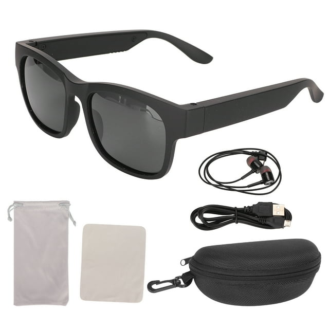 Lunettes de Soleil Bluetooth Sans Fil, Lunettes Intelligentes Stéréo Antibruit Lunettes Intelligentes de Conduite Lunettes Intelligentes Axées sur la Performance