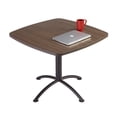 thumbnail image 5 of Iceberg 69757 36 in. x 36 in. x 42 in. iLand Bistro-Height Square Table with Contoured Edges - Natural Teak Top/Silver Base, 5 of 11