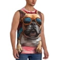 thumbnail image 2 of Kdxio French Bulldog In Sunglasses for Men's Muscle T-shirt,Sleeveless for Workout Running Athletic Gym Lounge Casual, 2 of 5