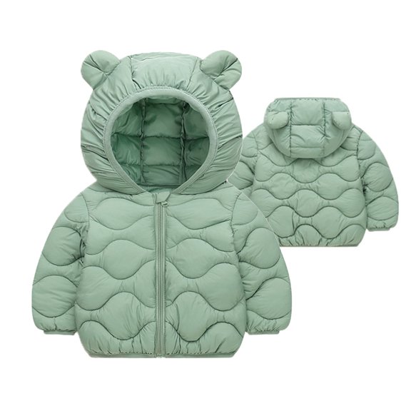 Kukoosong Toddler Boys' Girls' Puffer Jackets Zip Up Hooded Baby Winter Clothes Long Sleeve Solid Color Lightweight Winter Coats for 6 Years