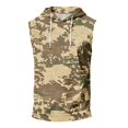 thumbnail image 7 of Mens Sleeveless Hoodie Camouflage Pattern Drawstring Hooded Vest with Kangaroo Pocket Relaxed Fit Sportswear Top, 7 of 7