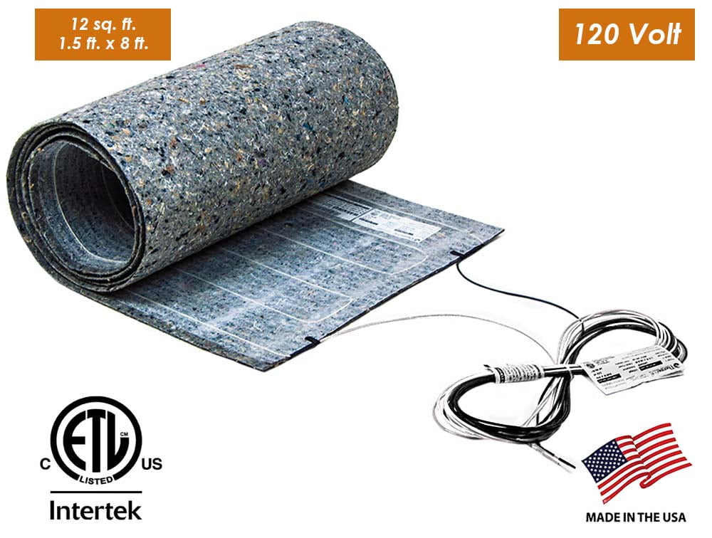12 sq. ft, 120V. Radiant Underfloor Heating Mat for Heated Laminate and