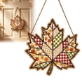 thumbnail image 2 of Fall Maple Leaf Wooden Door Hanger, 11.8" Plaid Patchwork Welcome Sign, Rustic Front Door Ornament, Thanksgiving Harvest Wall Pendant, Farmhouse Home Art Decor, Autumn Entryway Hanging Plaque, 2 of 7