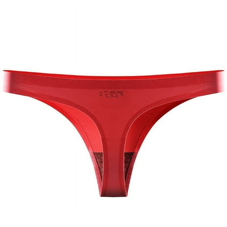 ZVNAH Panties for Women Women s Traceless Ice Silk T-back Briefs Sexy Buckle Ventilate Underpants Women s Panties