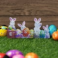 thumbnail image 4 of CoreLiving Resin Easter Bunny Rabbit Figurine Set with Eggs for Spring Home Table Centerpiece Farmhouse Indoor Office Mantel Decor Happy Easter Decoration, 4 of 7