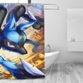 thumbnail image 4 of Lucario Shower Curtain Cartoon Art Bath Shower Curtains with 12 Hooks, Waterproof Washable Polyester Bathroom Home Decor Set 72x72 Inch, Plastic, 4 of 8