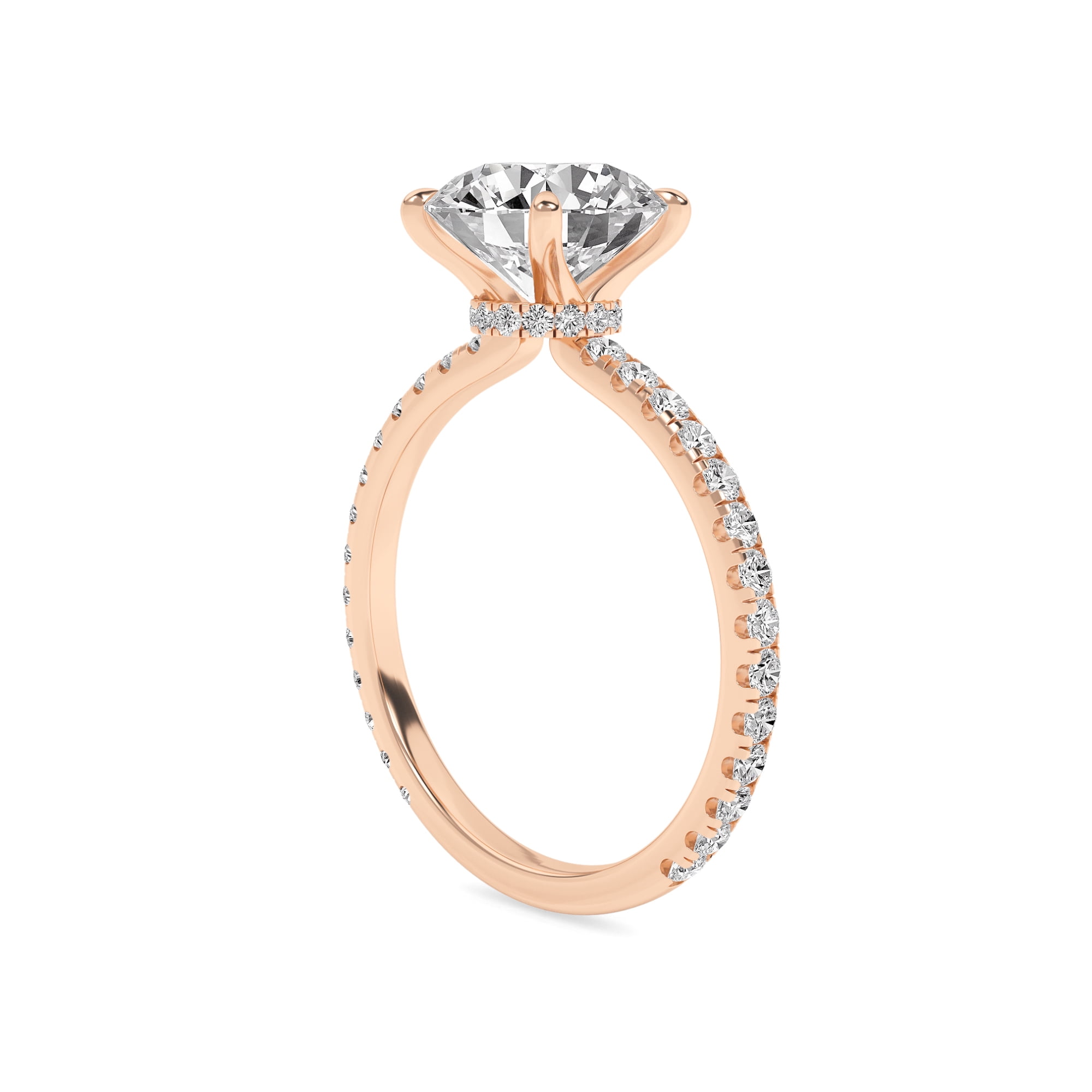 AFFY 2.40 Carat (ctw) Solitaire Engagement Ring For Womens, Round Lab Created Moissanite Stackable Promise Ring For Her In 14k Rose Gold Over Sterling Silver | VVS1 Quality Ring Size-10