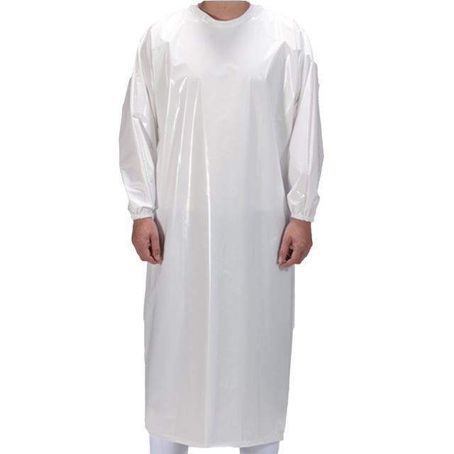 Waterproof Apron with Long Sleeves Food-Grade TPU Protective Smock Oil Resistant Workwear for Food Processing Cold Storage Seafood Work