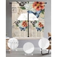 thumbnail image 3 of Orange White Floral Retro Kitchen Curtains Sets 36 Inch Length with Valance, Modern Rustic Butterfly Swag Valances and Tiers Curtain Set Drapes Swag Curtains for Living Room, Bathroom, Bedroom, Cafe, 3 of 6