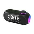 thumbnail image 1 of Matsuzay Mini receptor de radio FM portátil con sonido HiFi, altavoz Bluetooth RGB y reloj con alarma dual multifunción. Electrodomésticos negro, 1 of 6