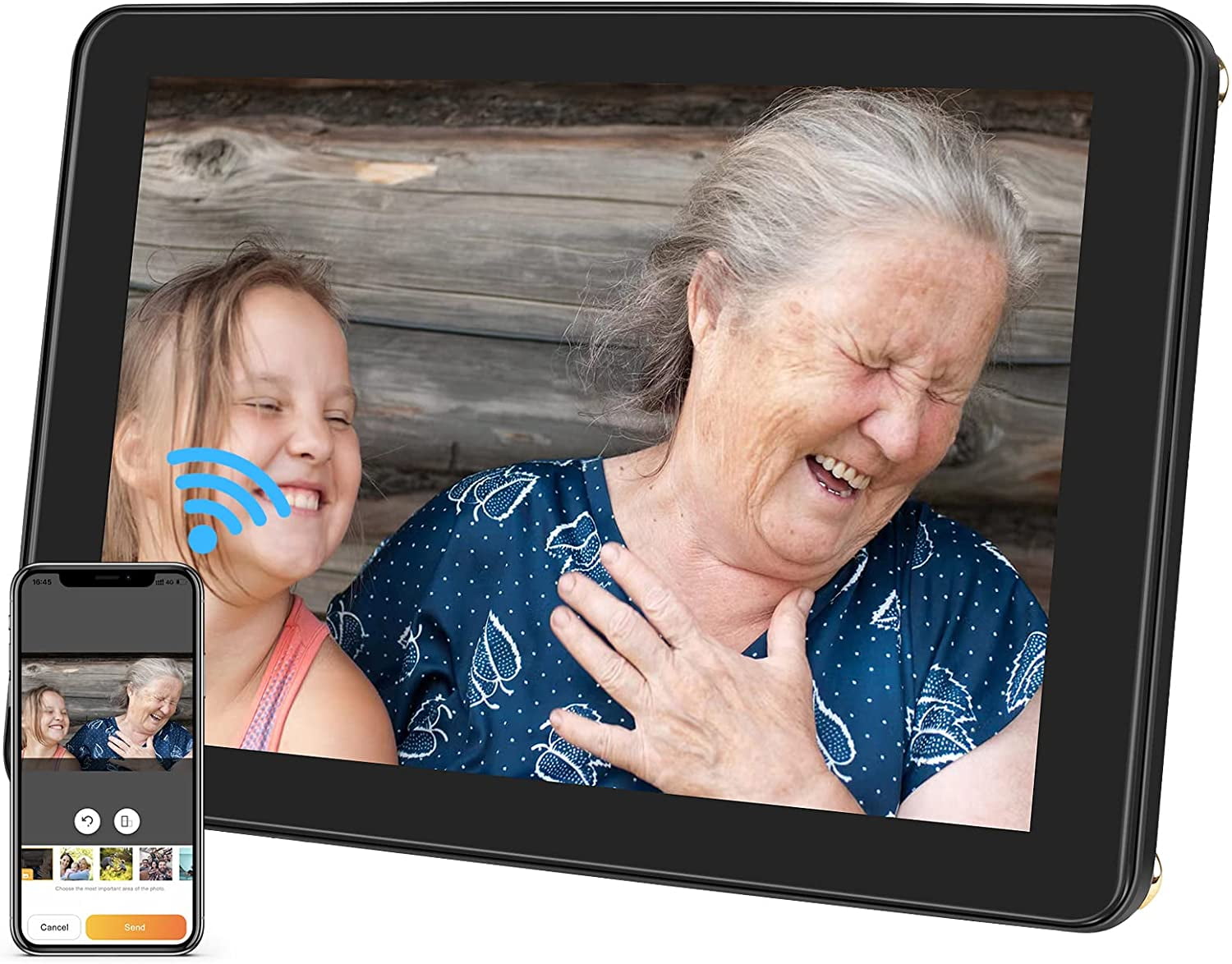 Digital Picture Frame 10 Inch Wifi Electronic with 16GB Storage, HD IPS