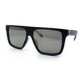 thumbnail image 4 of Mens Mirrored Lens 90s Flat Top Horn Rim Plastic Urban Sunglasses [Matte Black - Gold Mirror], 4 of 8
