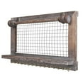thumbnail image 4 of Wall Mounted Wooden Holder Hanging Jewelry Organizer with a Removable Bar, a Shelf and 15 Hooks, Rustic Brown, 4 of 6