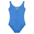 thumbnail image 5 of inhzoy Kids Girls 2 Piece Gymnastics Outfits Sleeveless Ballet Dance Leotard Athletic Biketard Unitard with Shorts Set Blue 8, 5 of 7