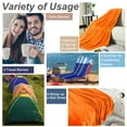 thumbnail image 4 of PiccoCasa Soft Plush Lightweight Fleece Blanket for Bed Couch Sofa Orange 90" x 108", 4 of 8