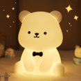 thumbnail image 1 of Lámpara nocturna YuanDian Cute Bear de silicona con 8 colores, 1 of 7