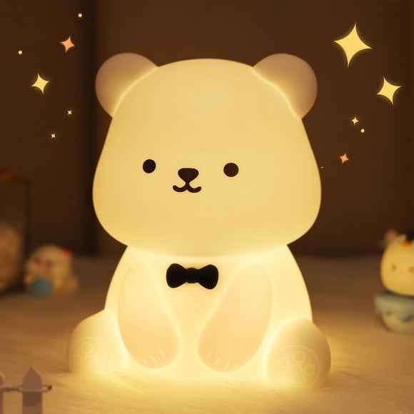 Lámpara nocturna YuanDian Cute Bear de silicona con 8 colores