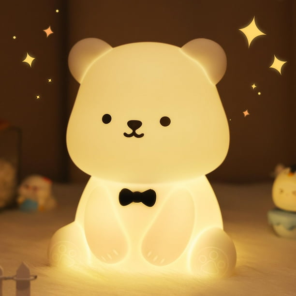 Lámpara nocturna YuanDian Cute Bear de silicona con 8 colores
