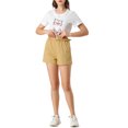 thumbnail image 2 of Allegra K Women's Bow Tie High Waist Casual Elastic Waist Paper Bag Shorts, 2 of 6