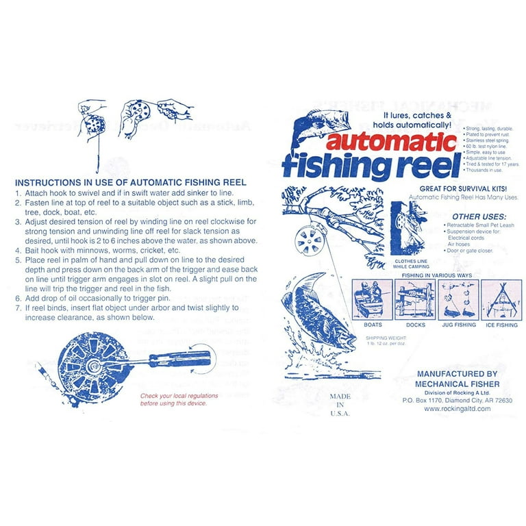 Mechanical Fisher Yo-Yo Automatic Fishing Reels, 12-Pack 