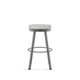 thumbnail image 2 of Amisco Swice Tabouret de Bar Pivotant de 30 Po - Polyester Gris Pâle / Métal Gris Lustré, 2 of 5