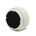 thumbnail image 4 of Fuji 15" Mushroom Footstool Ottoman Ivory White Boucle, 4 of 8