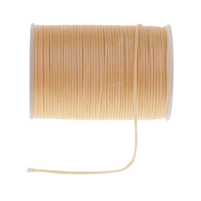 Guardoinrt 0.8mm Flat Waxed Polyester Thread For Sewing is strong DIY Jewelry Making Beige