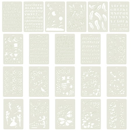 Aspire 21PCS Plastic Drawing Painting Stencil Templates for Kids Crafts, Washable Templates Set-Assorted 21PCS