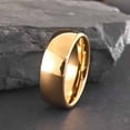 thumbnail image 3 of Matching Tungsten Rings Polished Gold-plated Tungsten Carbide Rings Minimalist, 3 of 6