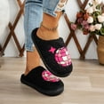 thumbnail image 6 of Fuzzy Winter Fuzzy Slippers Women Cozy Memory Foam House Shoes Soft Knit Non Slip Indoor Slippers Black 38, 6 of 6