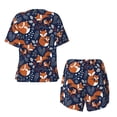 thumbnail image 6 of Rocae Cute Foxes for Two Piece Sleepwear Pajamas Sets for Women Soft Short-Sleeved Pjs with Lounge Shorts Medium, 6 of 9
