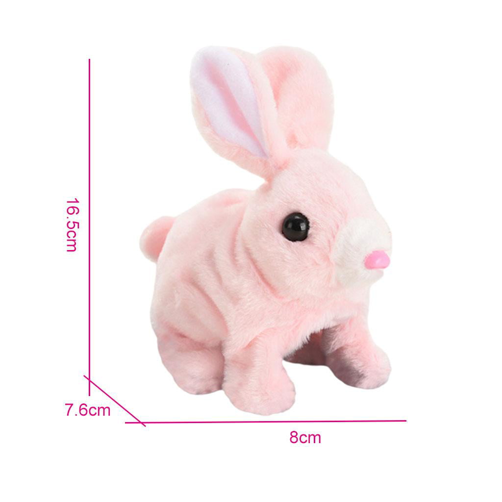 Flurfy Bunny Toy, Simulation Display with Carrot Walking Interactive  Hopping Pink 