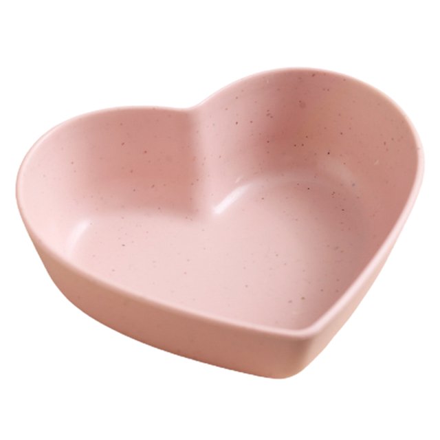 Flmtop Assiette à Dessert en Forme de Cœur Empilable Résistante aux Chutes Lavable Sonore pour Salle à Manger