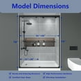 thumbnail image 5 of AskPeak 56-60" W X 72" H Double Sliding Shower Door ,1/4" (6mm) ANSI/SGCC Tempered Glass,Matte Black,Fingerprint,Resistant Design, 5 of 17