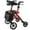 Red, variant on WalkMate Foldable Rollator Walker with Height-Adjustable Seat, 10 Wheels, Compact Folding Design, Lightweight Mobility Walking Aid for Seniors Taller 5.3~7ft, Silver