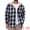 Black White, variant on Men's Fleece Lining Drawstring Hooded Plaid Shirt Jacket L Black White