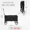 thumbnail image 2 of 38" Collapsible Wagon Folding Foldable Garden Cart with Large Capacity, 330 LBS Capacity Portable Utility Wagon Cart Heavy Duty for Beach Camping Shopping Garden,Black, 2 of 9