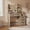 Brown, variant on Lacoo Vanity Desk with 5 Drawers & Charging Station, Makeup Vanity with Lights & 4 Shelves, Dressing Table for Bedroom, White