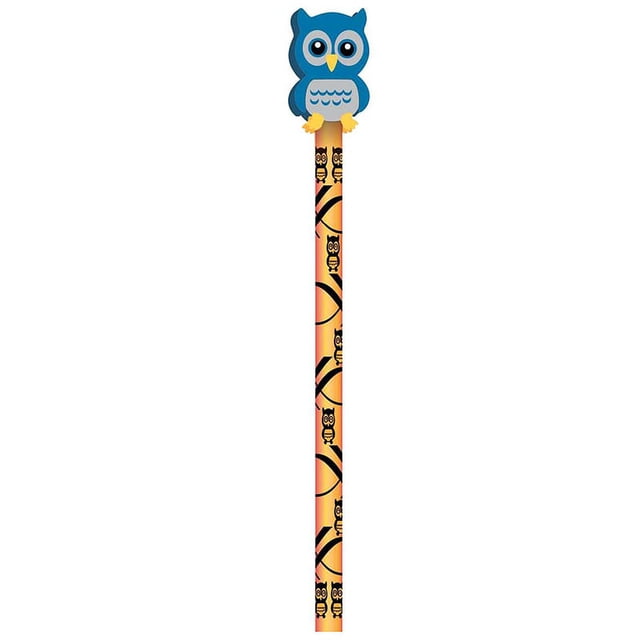 Moon Products Pencil, Eraser Topper Write-Ons, Hoot Owl, 36 Count